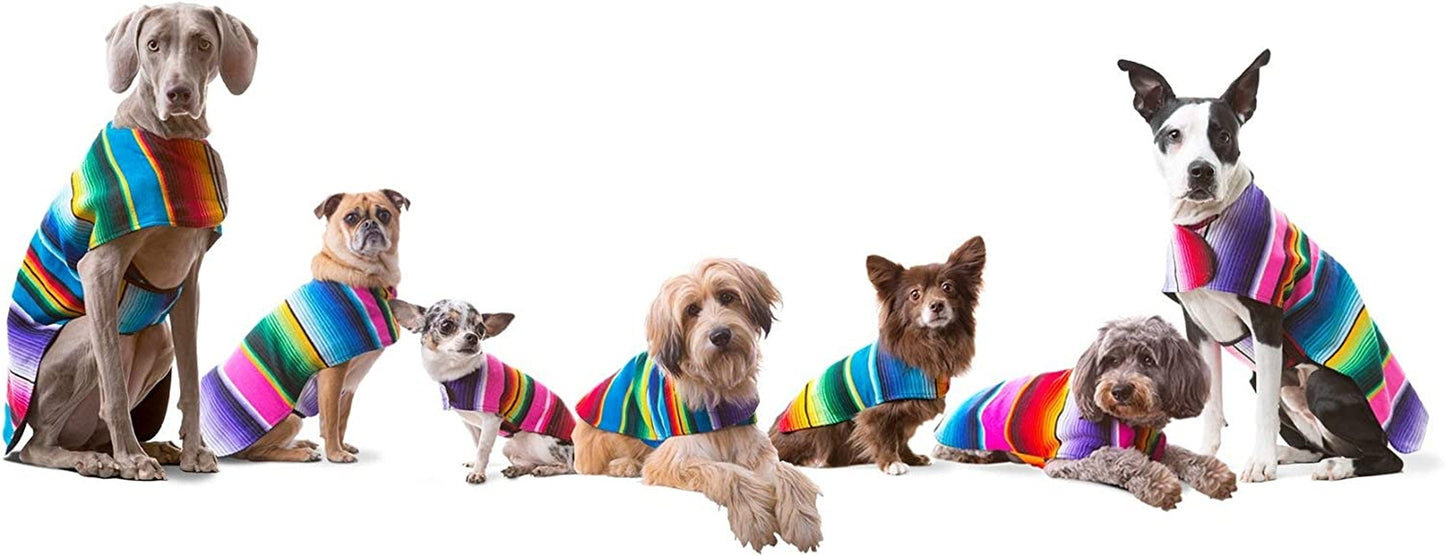 Dog Clothes - Handmade Dog Poncho from Authentic Mexican Blanket 