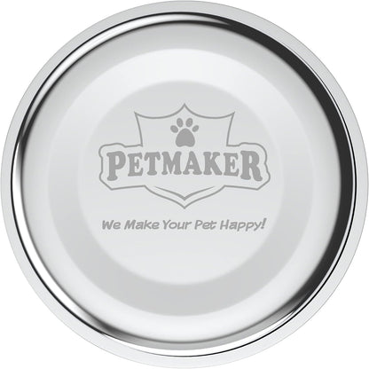 Set of 2 Stainless Steel Dog Bowls - 40Oz Pet Bowls with Decorative Dog Food Stand
