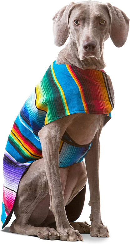 Dog Clothes - Handmade Dog Poncho from Authentic Mexican Blanket 