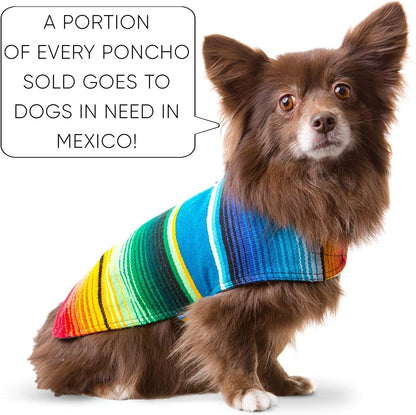 Dog Clothes - Handmade Dog Poncho from Authentic Mexican Blanket 