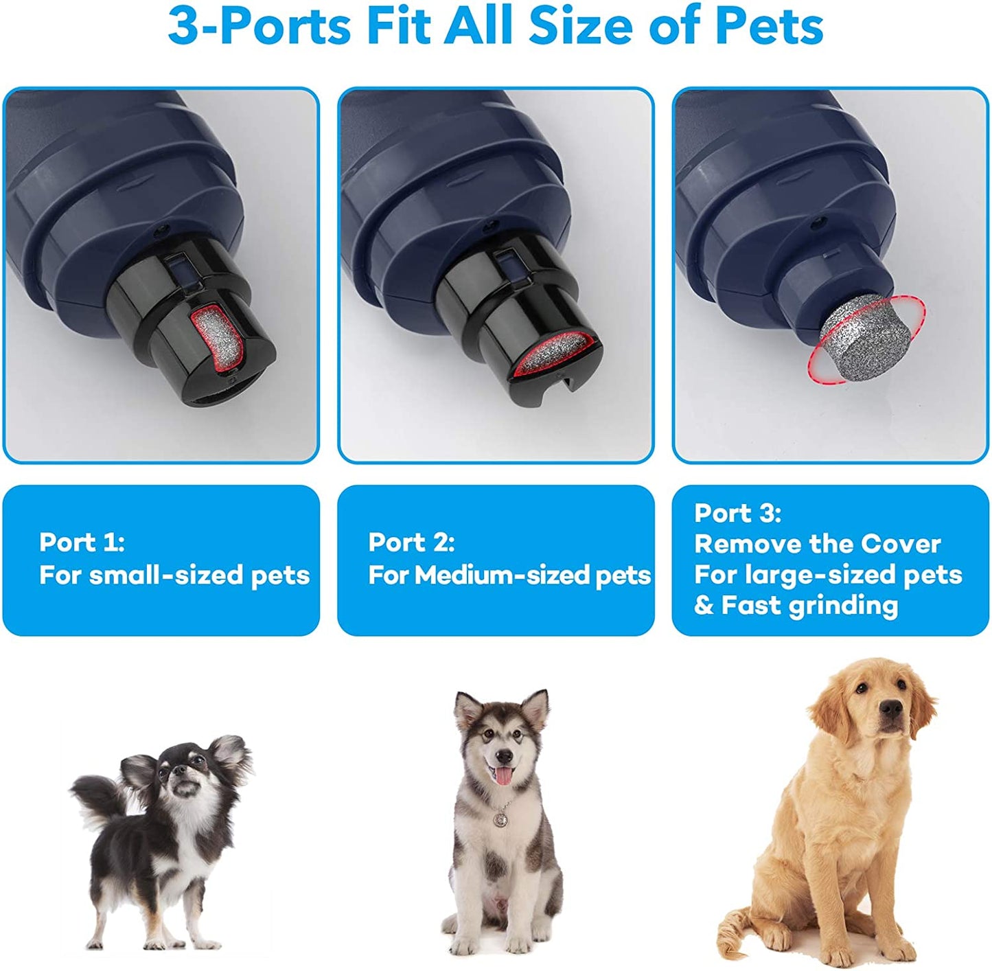 Dog Nail Grinder with 2 LED Light - New Version 2-Speed Powerful Electric Pet Nail Trimmer