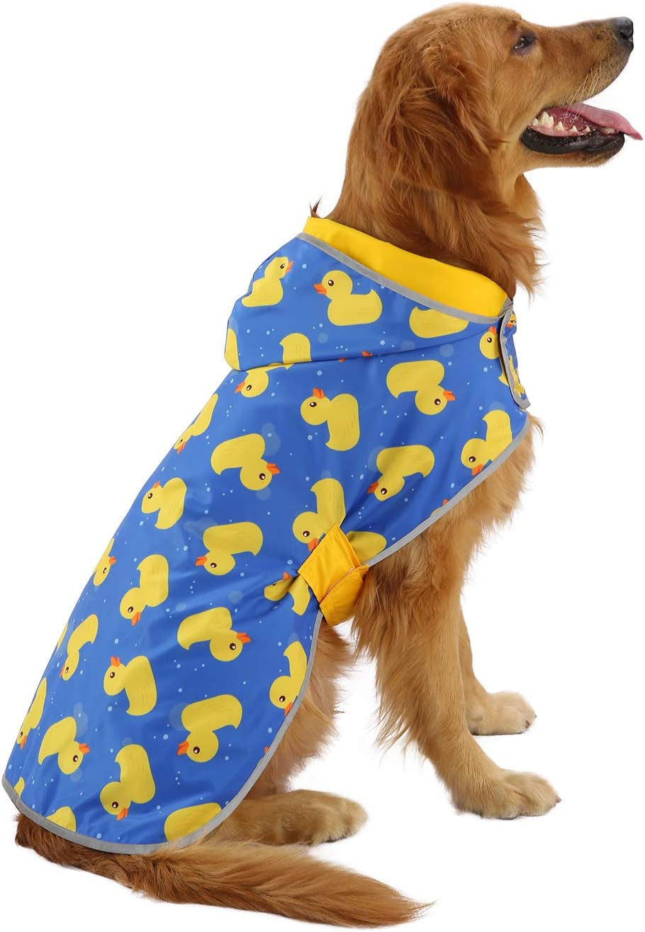 Reversible Hooded Dog Raincoat Slicker Poncho for Small Medium Large Dogs