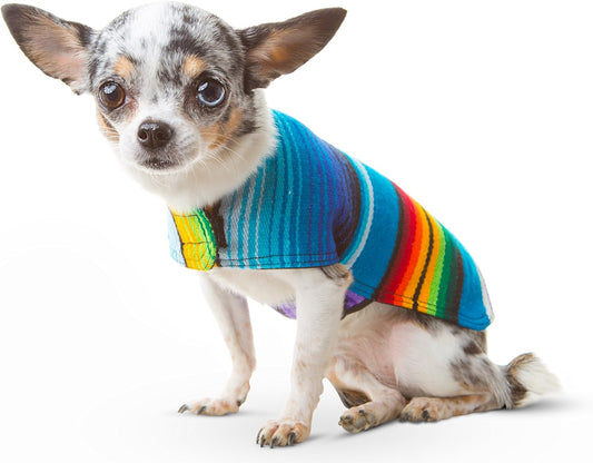 Dog Clothes - Handmade Dog Poncho from Authentic Mexican Blanket 