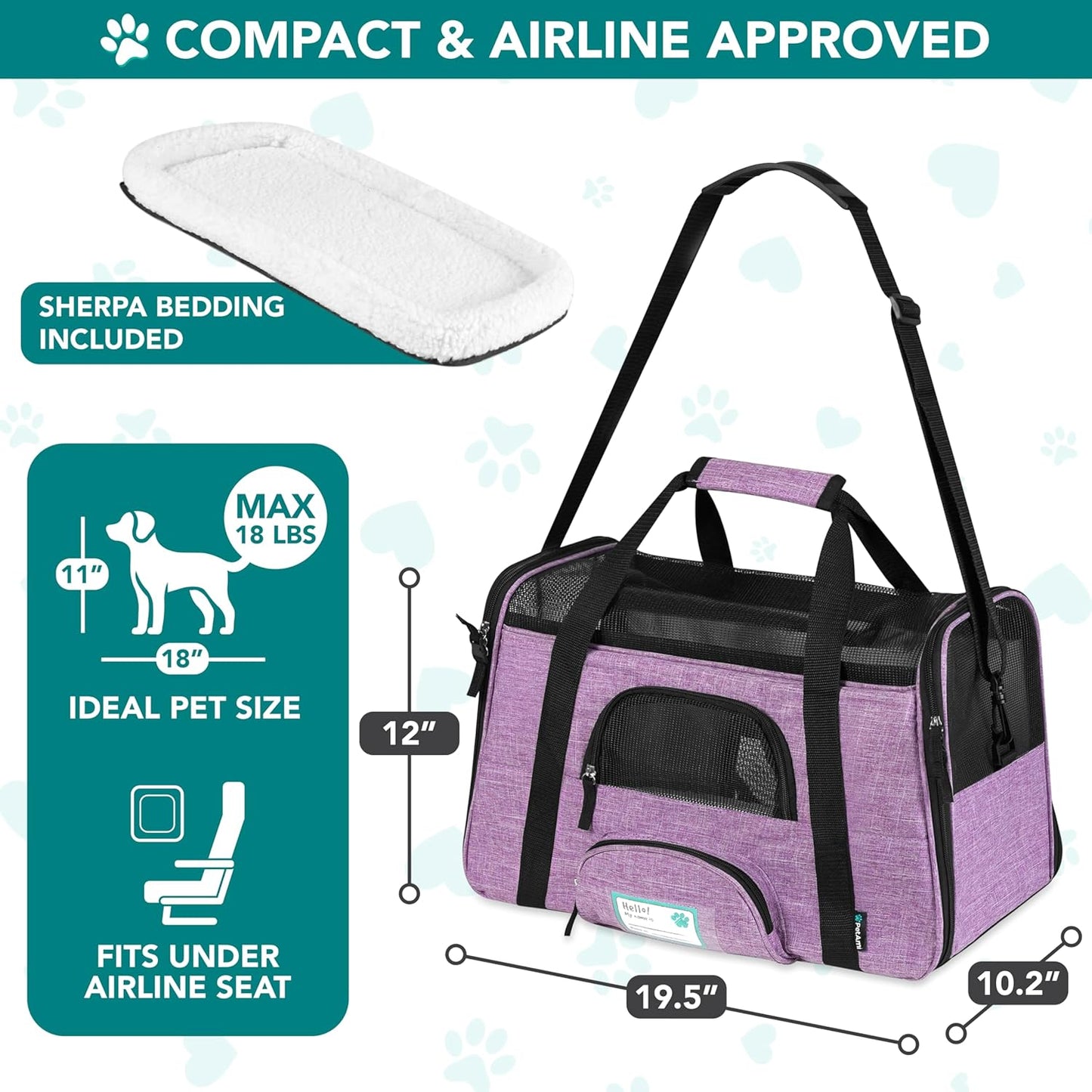 Airline Approved Pet Carrier for Cats & Small Dogs