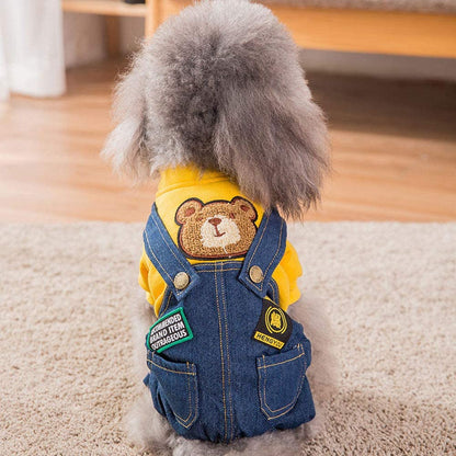 Dog Costume Clothes, Cute Denim Overalls for Small & Medium Pets