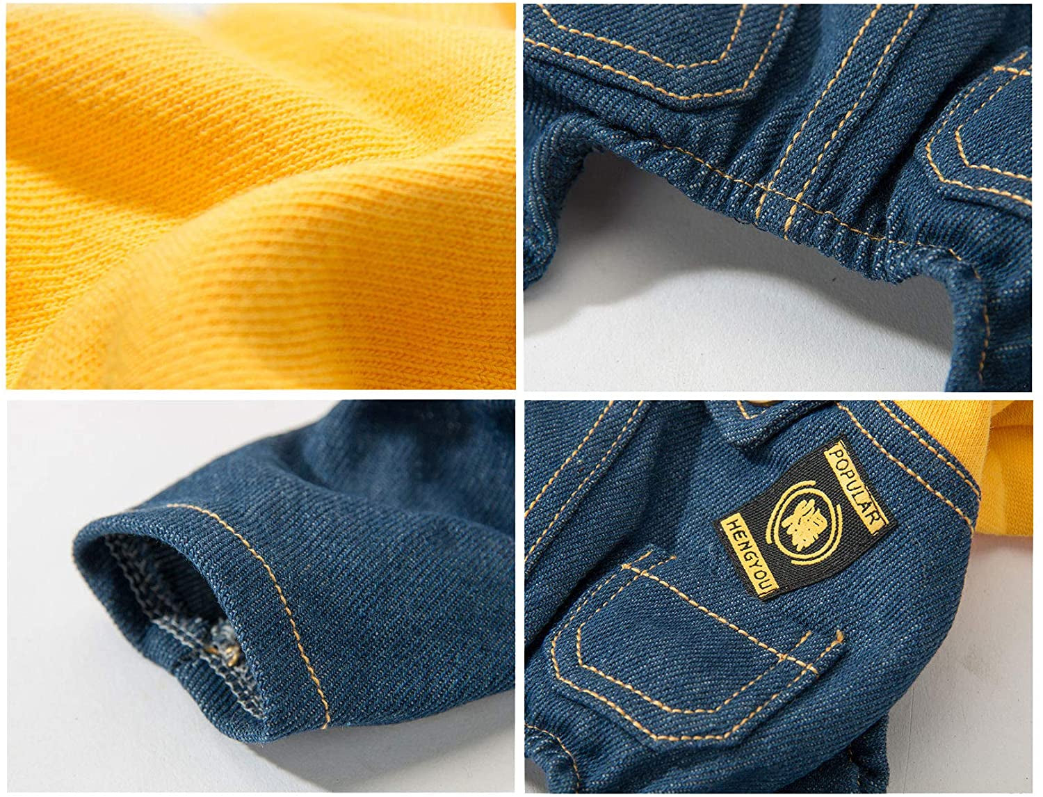 Dog Costume Clothes, Cute Denim Overalls for Small & Medium Pets