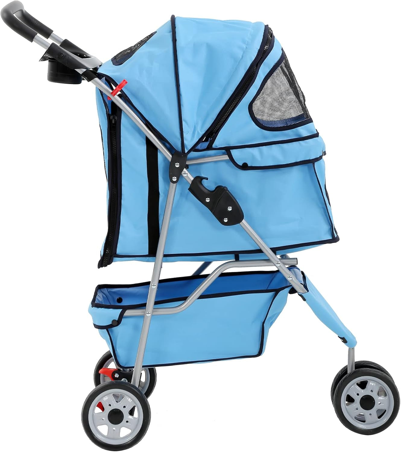 3-Wheel Pet Stroller, Lightweight Foldable Dog Stroller for Small Medium Dogs & Cats
