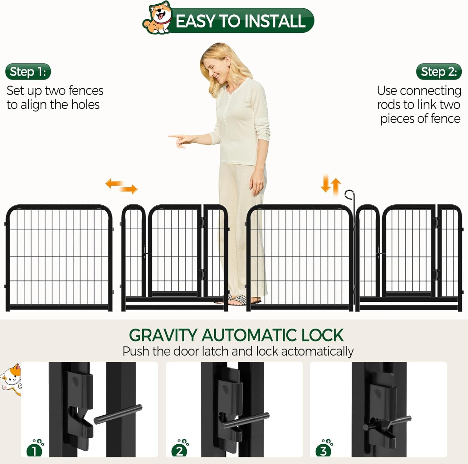 Heavy Duty Dog Playpen- 16 Penel Indoor  And Outdoor Exercise Pen