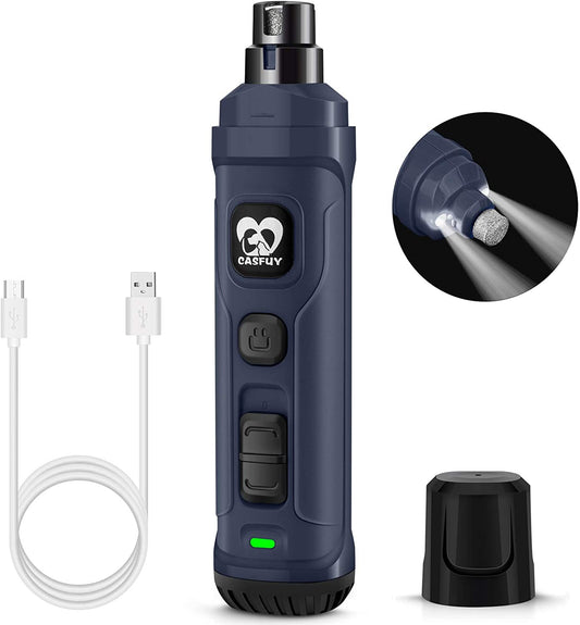 Dog Nail Grinder with 2 LED Light - New Version 2-Speed Powerful Electric Pet Nail Trimmer